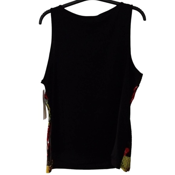 [B3] Peter Nygard Roses Mosaic Multicolor Sleeveless Top, Size XL - Picture 3 of 7